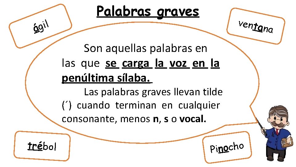 l i g á Palabras graves venta Son aquellas palabras en las que se