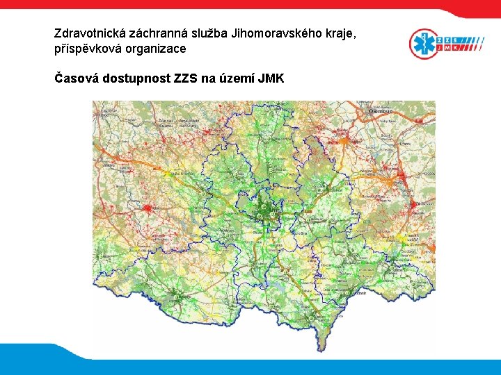 Zdravotnická záchranná služba Jihomoravského kraje, příspěvková organizace Časová dostupnost ZZS na území JMK 