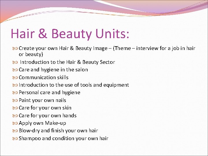 Hair & Beauty Units: Create your own Hair & Beauty Image – (Theme –