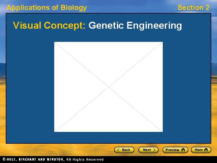 Applications of Biology Section 2 Visual Concept: Genetic Engineering 