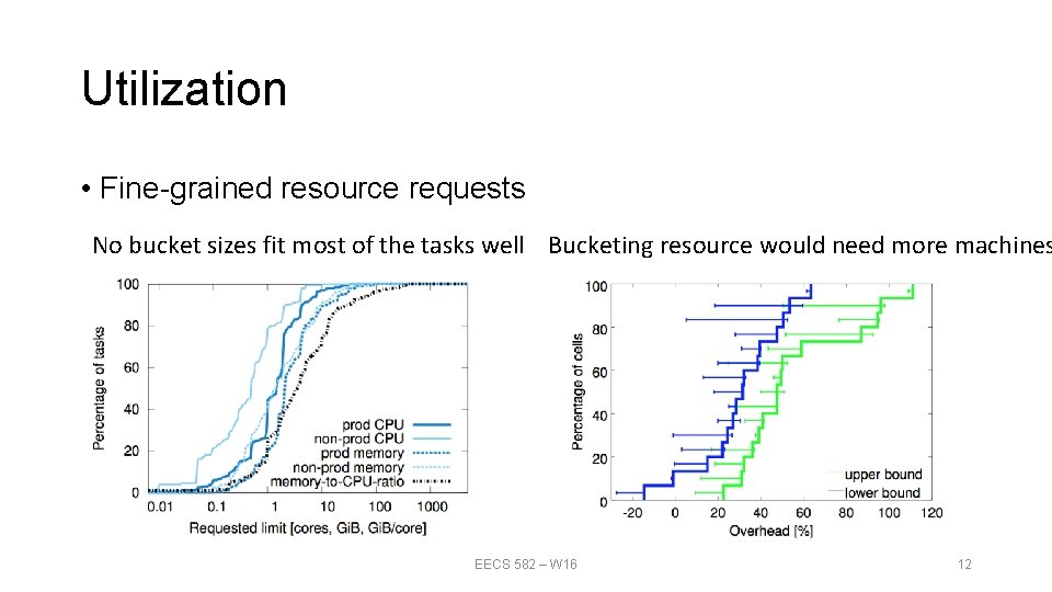 Utilization • Fine-grained resource requests No bucket sizes fit most of the tasks well