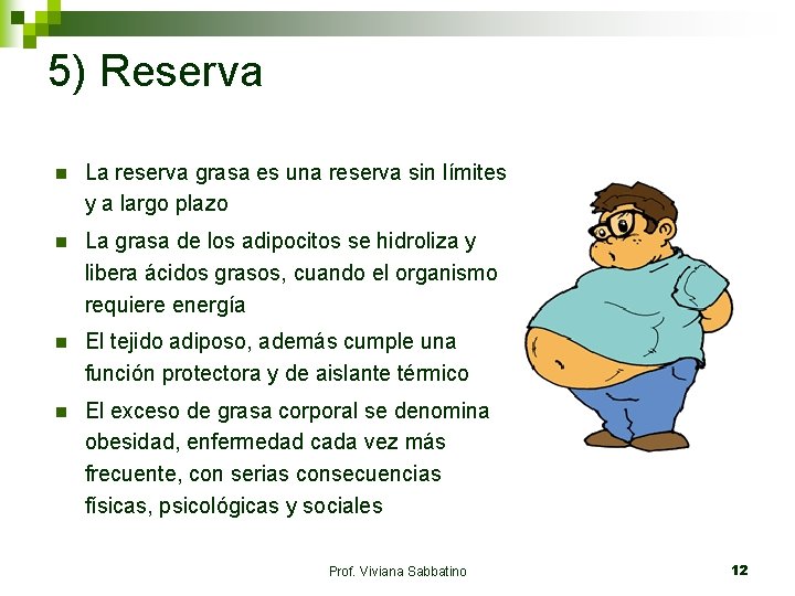 5) Reserva n La reserva grasa es una reserva sin límites y a largo