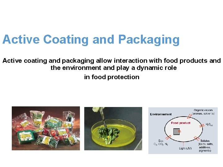 Active Coating and Packaging Active coating and packaging allow interaction with food products and