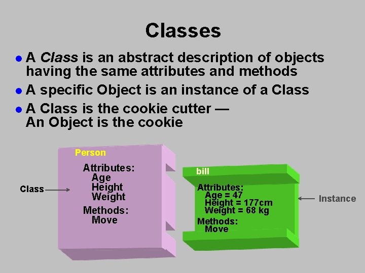 Classes A Class is an abstract description of objects having the same attributes and Classes A Class is an abstract description of objects having the same attributes and