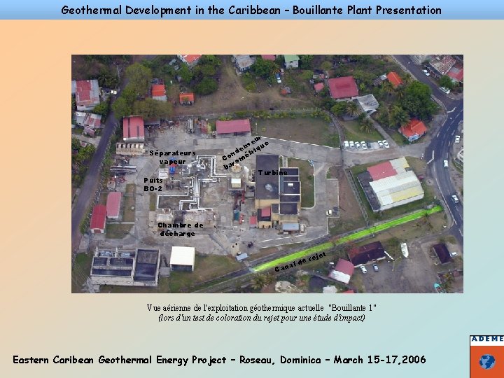 Geothermal Development in the Caribbean – Bouillante Plant Presentation Séparateurs vapeur Puits BO-2 r