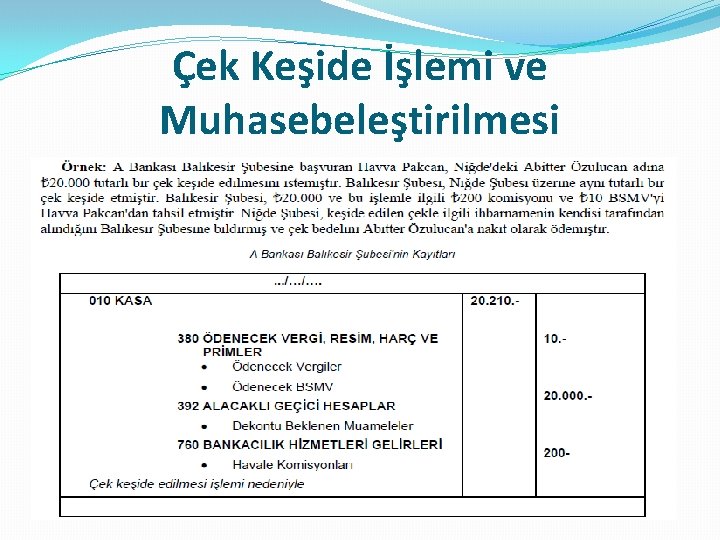 Çek Keşide İşlemi ve Muhasebeleştirilmesi 