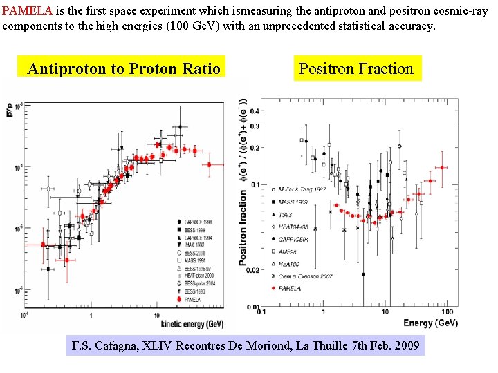 PAMELA is the first space experiment which ismeasuring the antiproton and positron cosmic-ray components