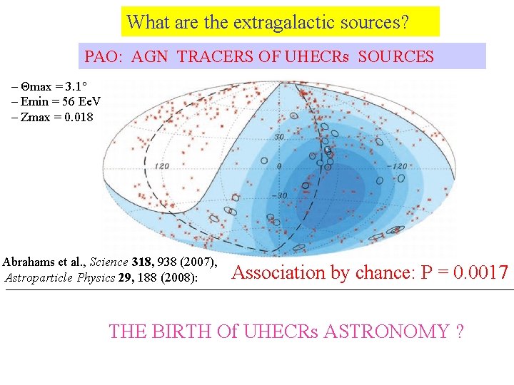 What are the extragalactic sources? PAO: AGN TRACERS OF UHECRs SOURCES – Θmax =