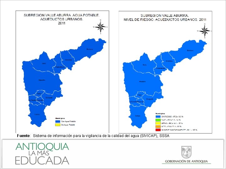 Fuente: Sistema de información para la vigilancia de la calidad del agua (SIVICAP), SSSA