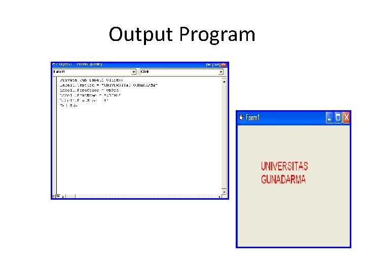 Output Program Output Program