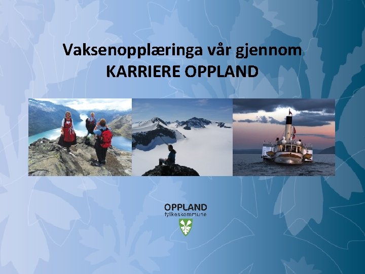 Vaksenopplæringa vår gjennom KARRIERE OPPLAND Mulighetenes Oppland 