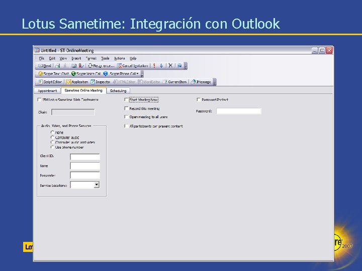 Lotus Sametime: Integración con Outlook 