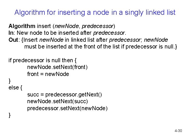 Algorithm for inserting a node in a singly linked list Algorithm insert (new. Node,