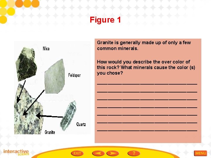 Figure 1 Granite is generally made up of only a few common minerals. How