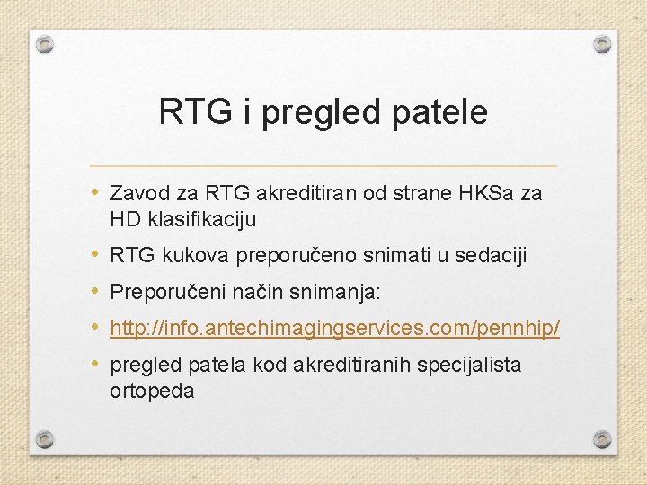 RTG i pregled patele • Zavod za RTG akreditiran od strane HKSa za HD