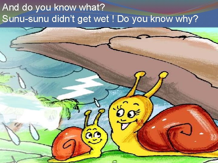 And do you know what? Sunu-sunu didn’t get wet ! Do you know why?