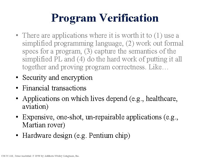 3 b Semantics CMSC 331 Some material 1998