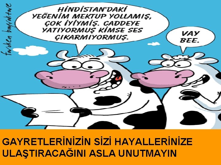 GAYRETLERİNİZİN SİZİ HAYALLERİNİZE ULAŞTIRACAĞINI ASLA UNUTMAYIN 