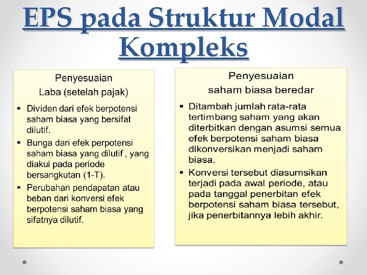 EPS pada Struktur Modal Kompleks 