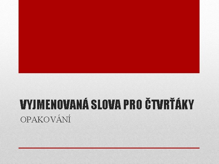 VYJMENOVANÁ SLOVA PRO ČTVRŤÁKY OPAKOVÁNÍ 