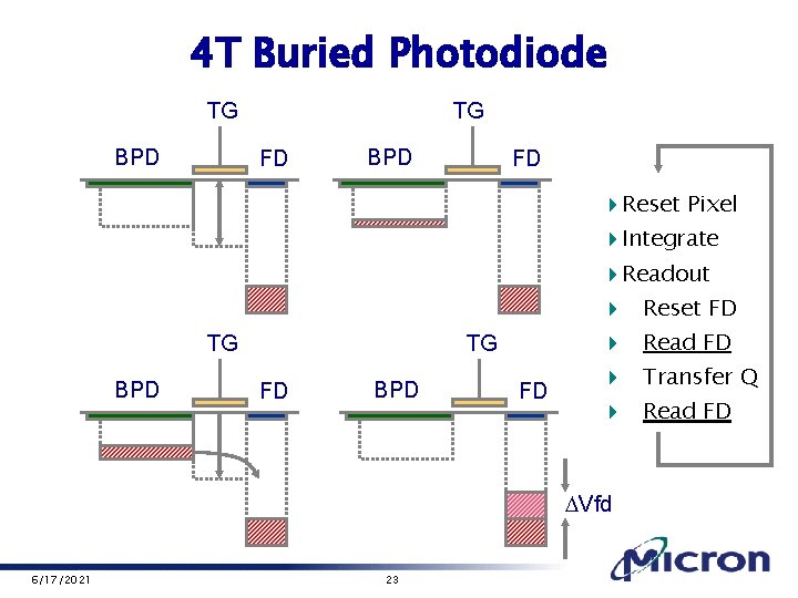 4 T Buried Photodiode TG BPD TG FD BPD FD 4 Reset Pixel 4