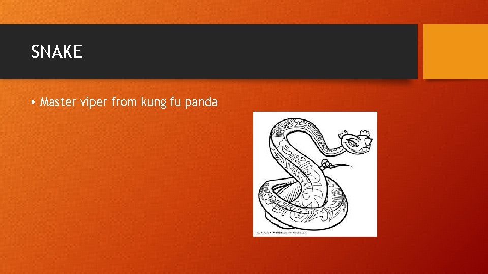 SNAKE • Master viper from kung fu panda 