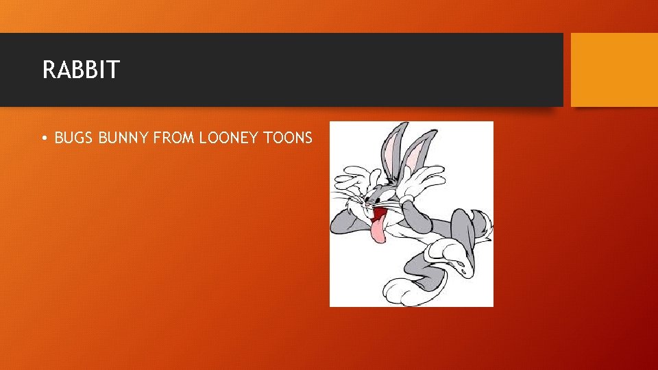 RABBIT • BUGS BUNNY FROM LOONEY TOONS 