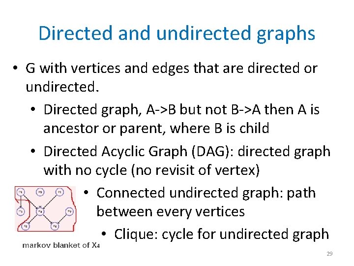Directed and undirected graphs • G with vertices and edges that are directed or