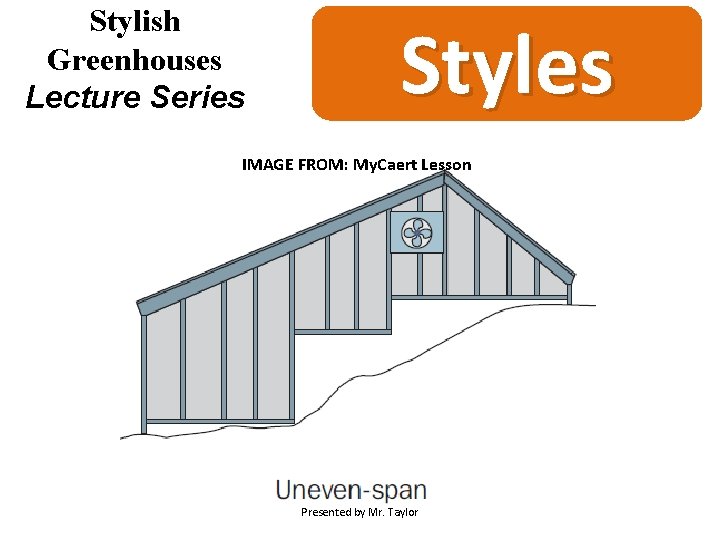 Stylish Greenhouses Lecture Series Styles IMAGE FROM: My. Caert Lesson Presented by Mr. Taylor