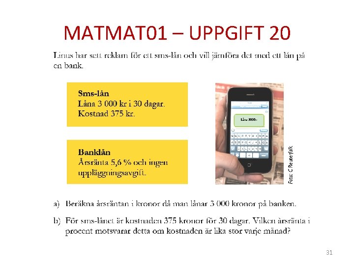 MATMAT 01 – UPPGIFT 20 31 