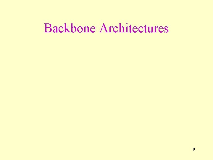 Backbone Architectures 9 
