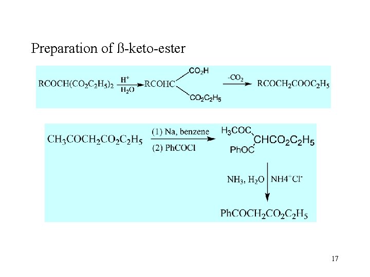 Preparation of ß-keto-ester 17 