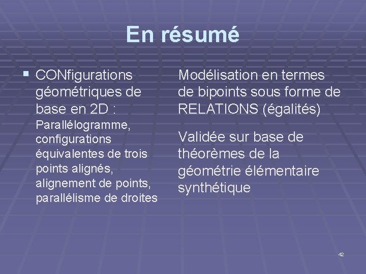 En résumé § CONfigurations géométriques de base en 2 D : Parallélogramme, configurations équivalentes En résumé § CONfigurations géométriques de base en 2 D : Parallélogramme, configurations équivalentes