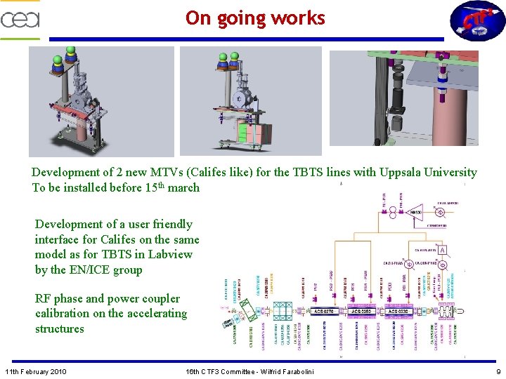 On going works Development of 2 new MTVs (Califes like) for the TBTS lines