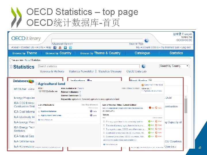 OECD Statistics – top page OECD统计数据库-首页 18 