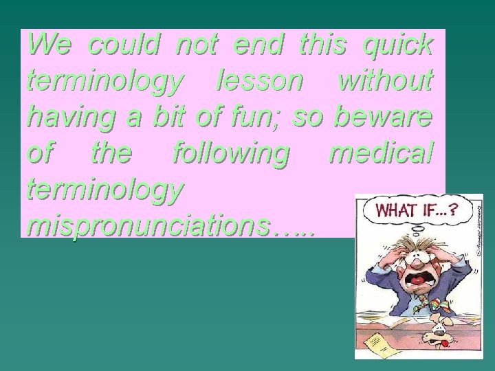 We could not end this quick terminology lesson without having a bit of fun;