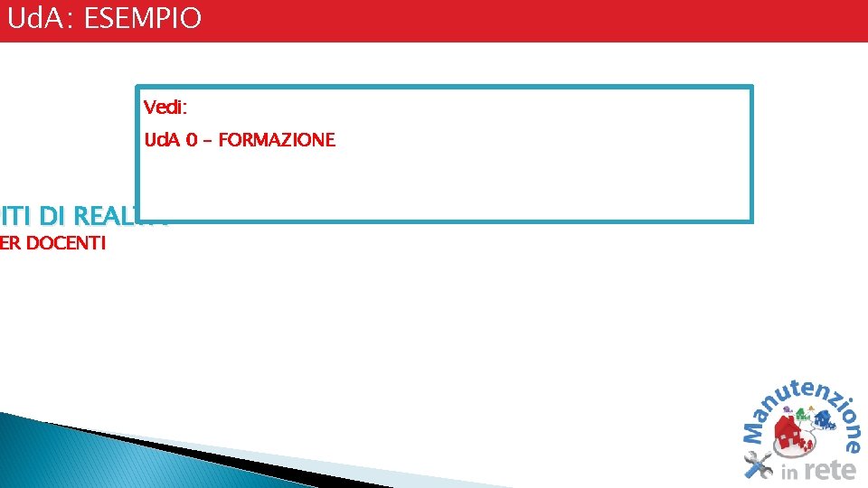 Ud. A: ESEMPIO Vedi: Ud. A 0 – FORMAZIONE PITI DI REALTÀ ER DOCENTI