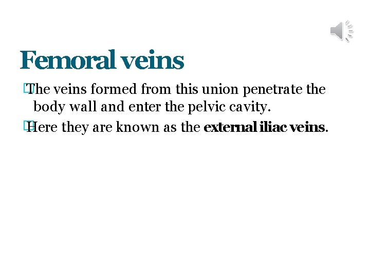 Femoral veins � The veins formed from this union penetrate the body wall and