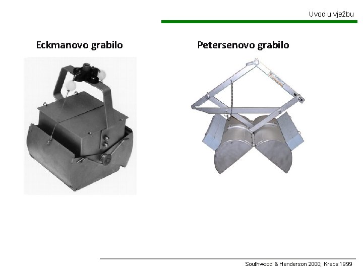 Uvod u vježbu Eckmanovo grabilo Petersenovo grabilo Southwood & Henderson 2000; Krebs 1999 