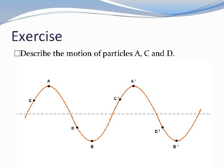 Exercise �Describe the motion of particles A, C and D. 