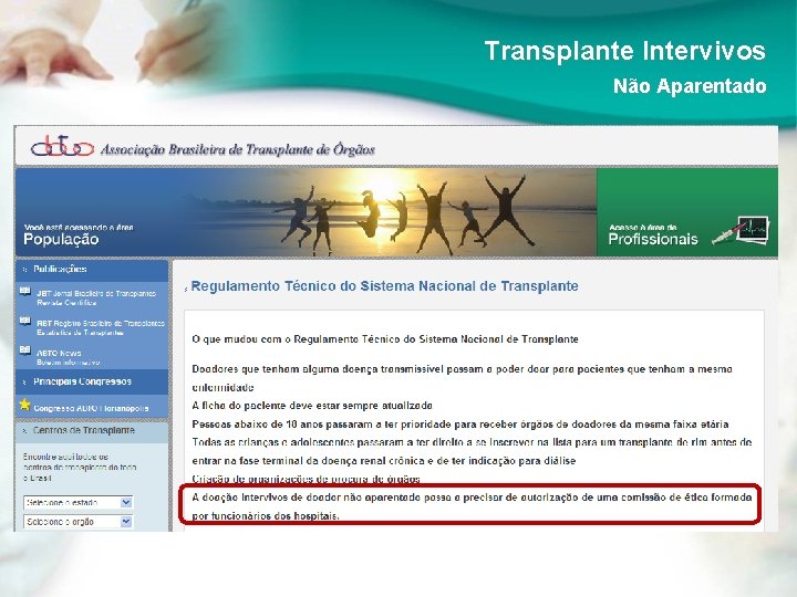 Transplante Intervivos Não Aparentado 