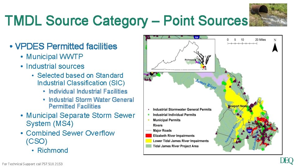 TMDL Source Category – Point Sources • VPDES Permitted facilities • Municipal WWTP •