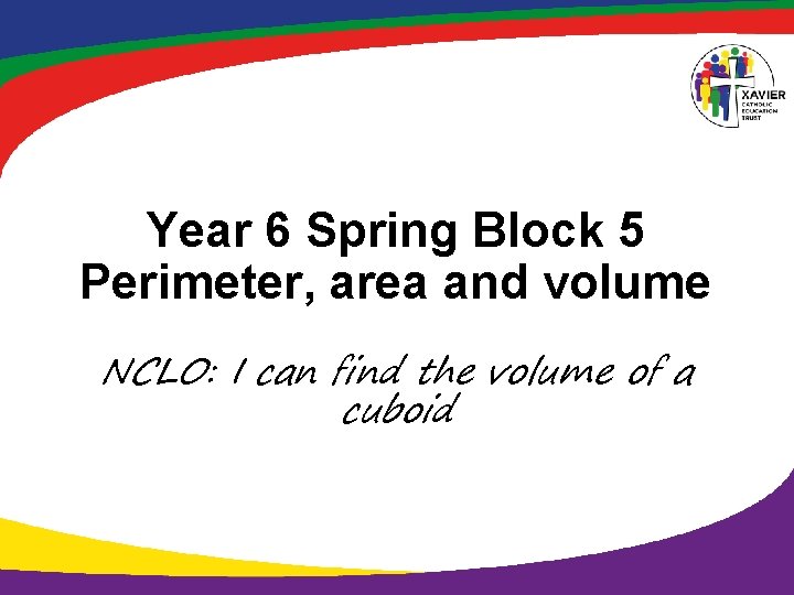 Year 6 Spring Block 5 Perimeter, area and volume NCLO: I can find the