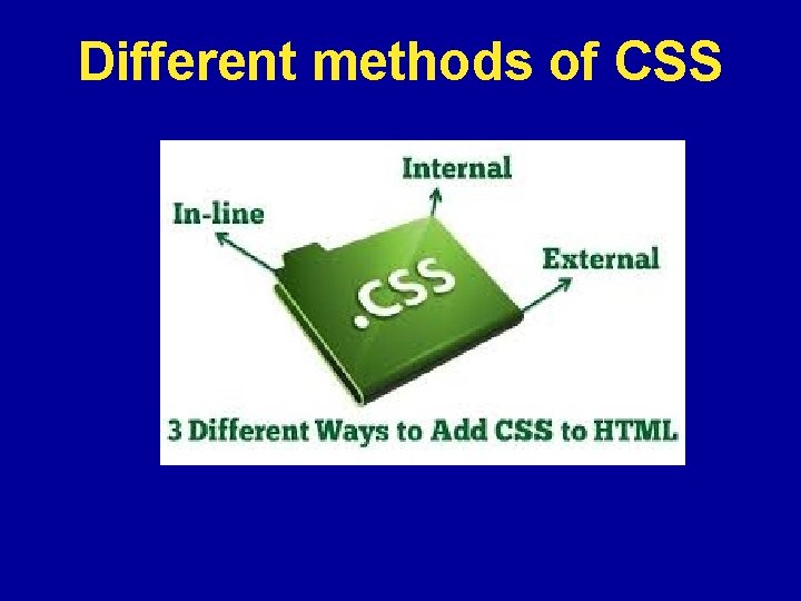Different methods of CSS 
