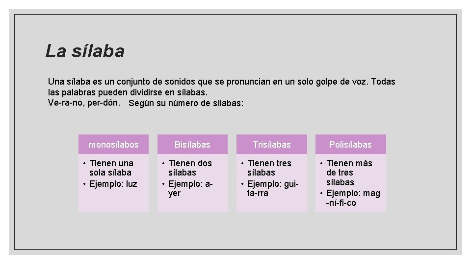 La slaba tnica y la tona El guion