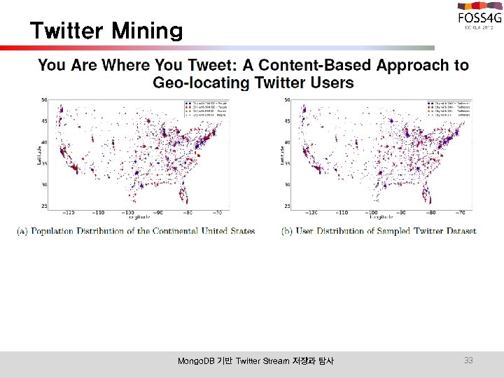 Twitter Mining Mongo. DB 기반 Twitter Stream 저장과 탐사 33 