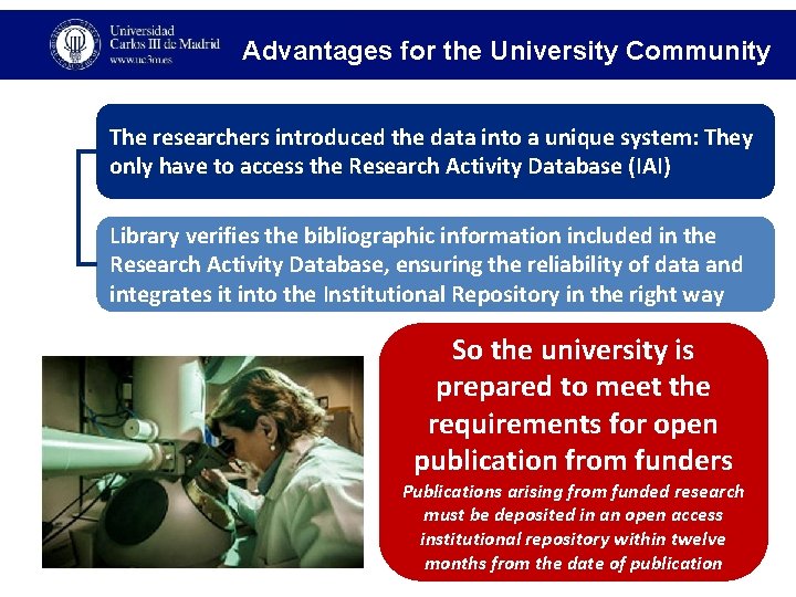 Advantages for the University Community The researchers introduced the data into a unique system:
