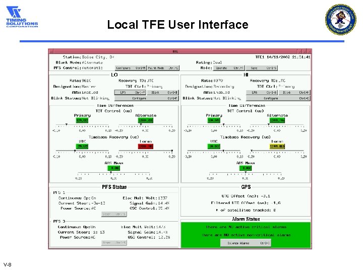 Local TFE User Interface V-8 