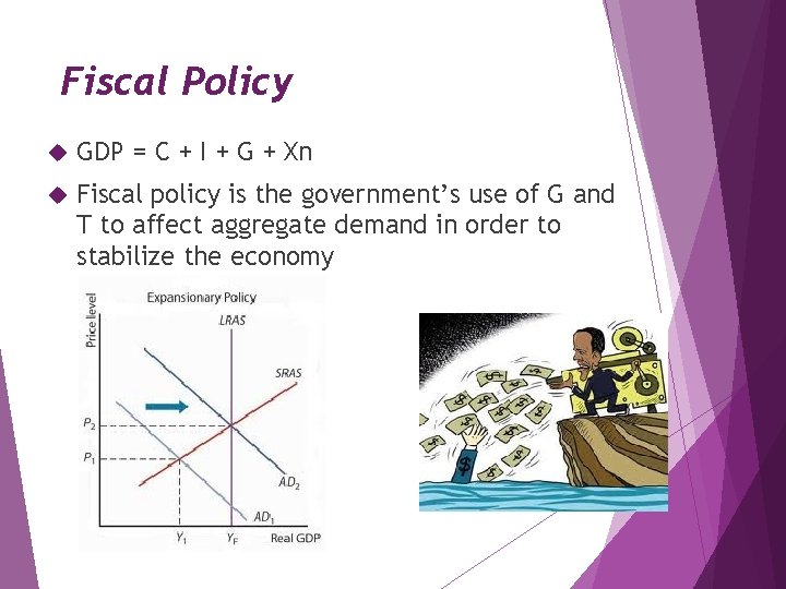 Fiscal Policy GDP = C + I + G + Xn Fiscal policy is