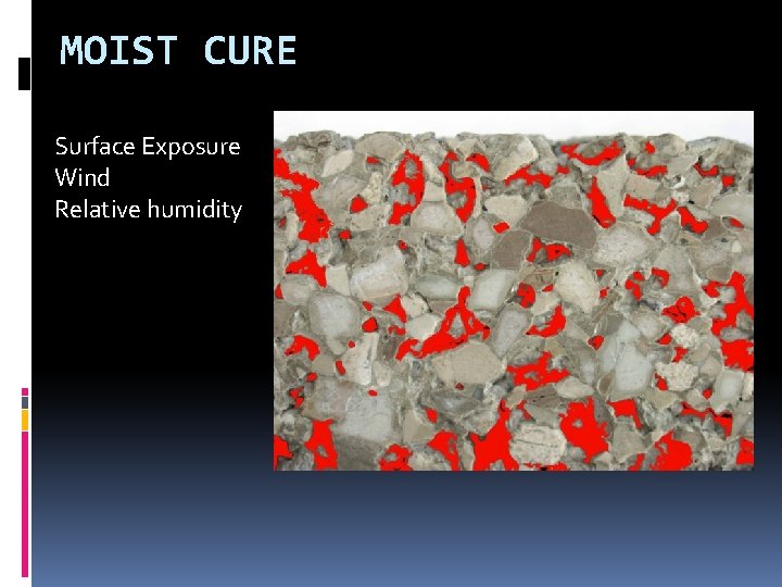 MOIST CURE Surface Exposure Wind Relative humidity 